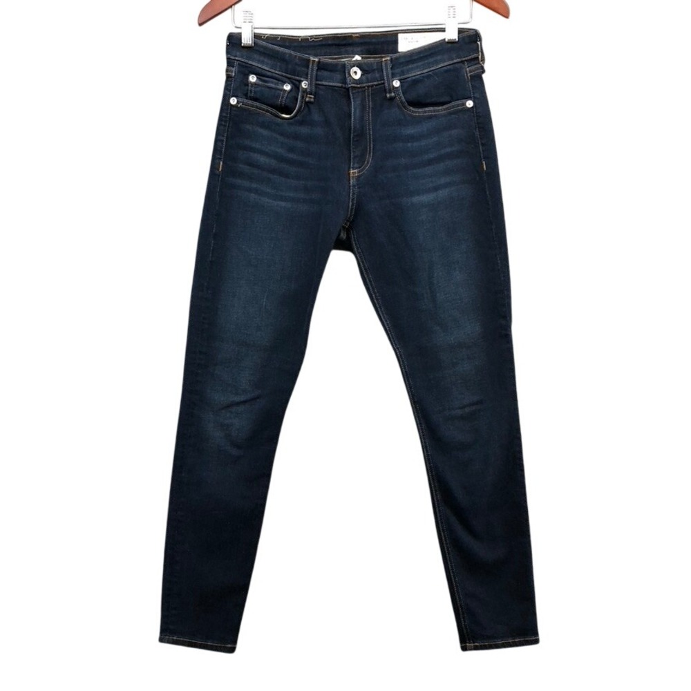 Rag & Bone Cate Mid-Rise Ankle Skinny Jeans Womens 27 4 Carmen Dark Indigo Denim